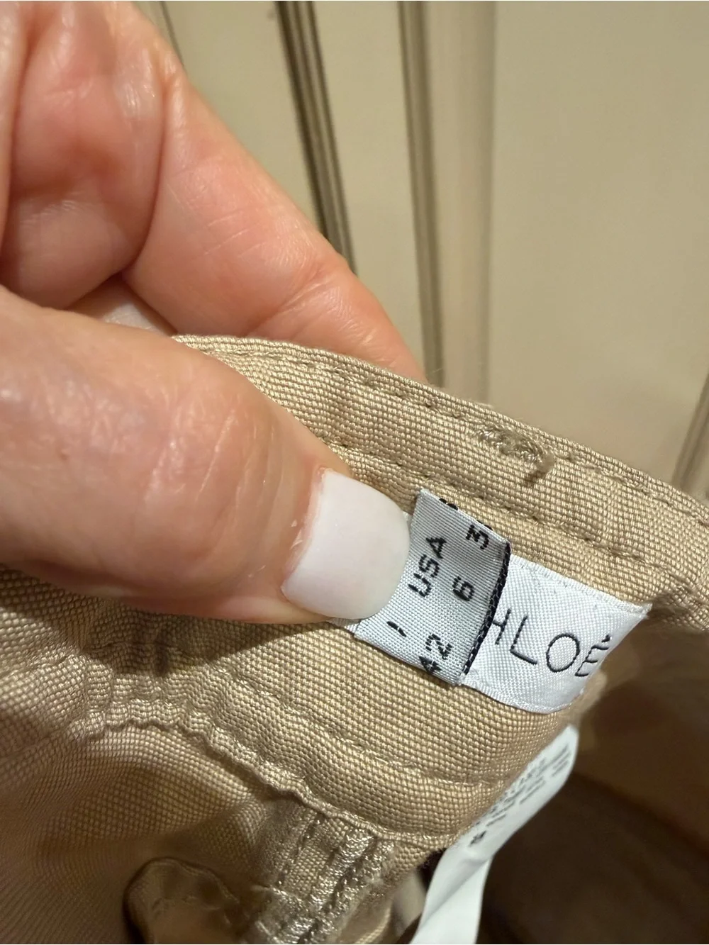 See By Chloe Neutral Beige Straight-Leg Chinos With Pocket Detail Sz6